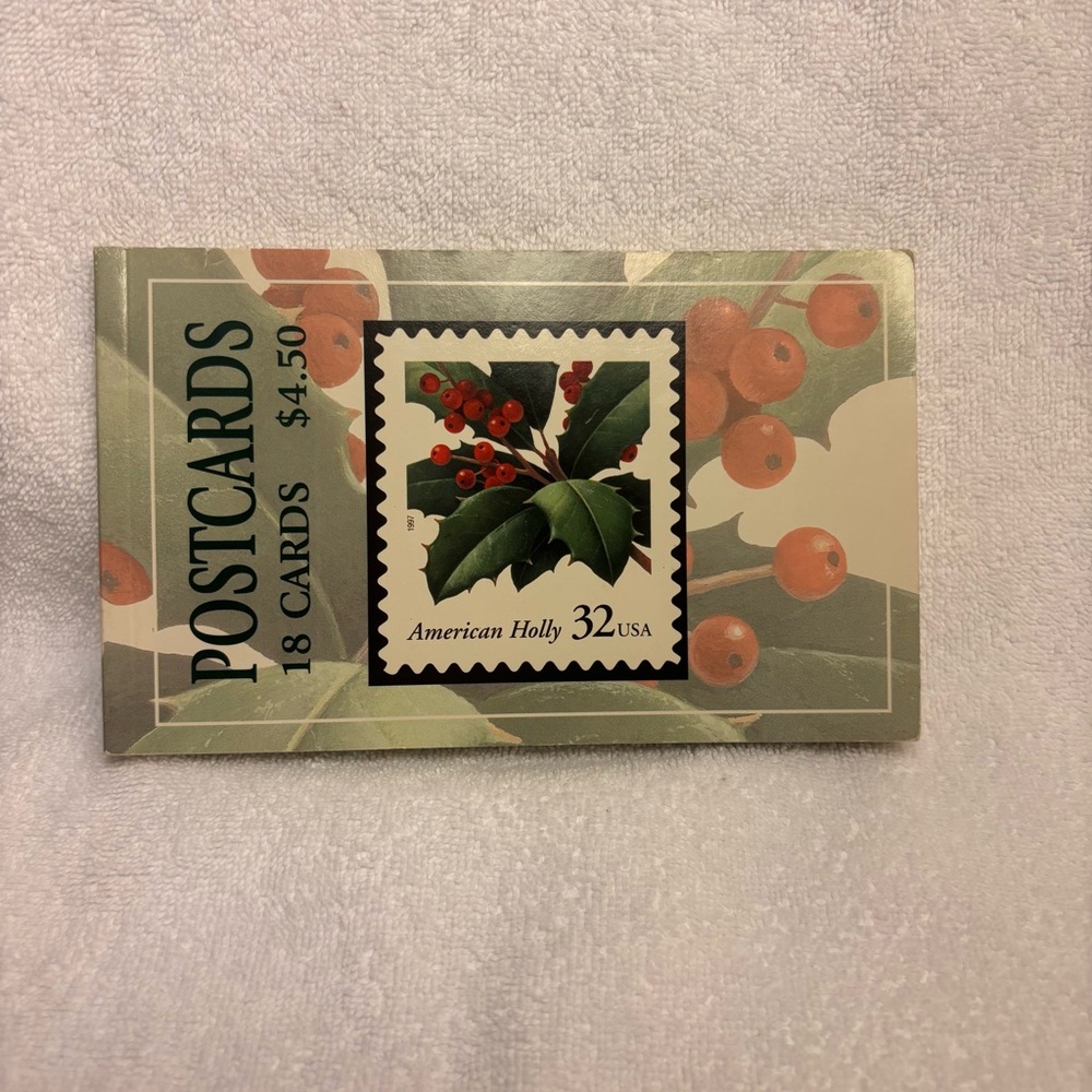 Vintage Hallmark Ensemble Postcards with Red and Green Design
